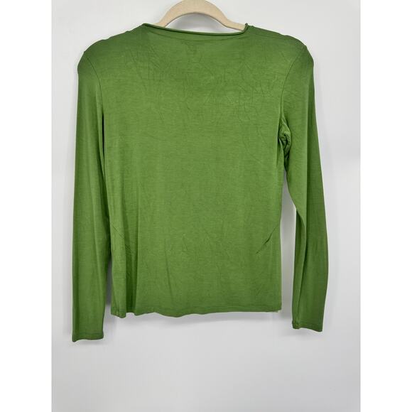 Lafayette 148 Women's S Long-Sleeve Green Crewneck Top - Picture 4 of 8
